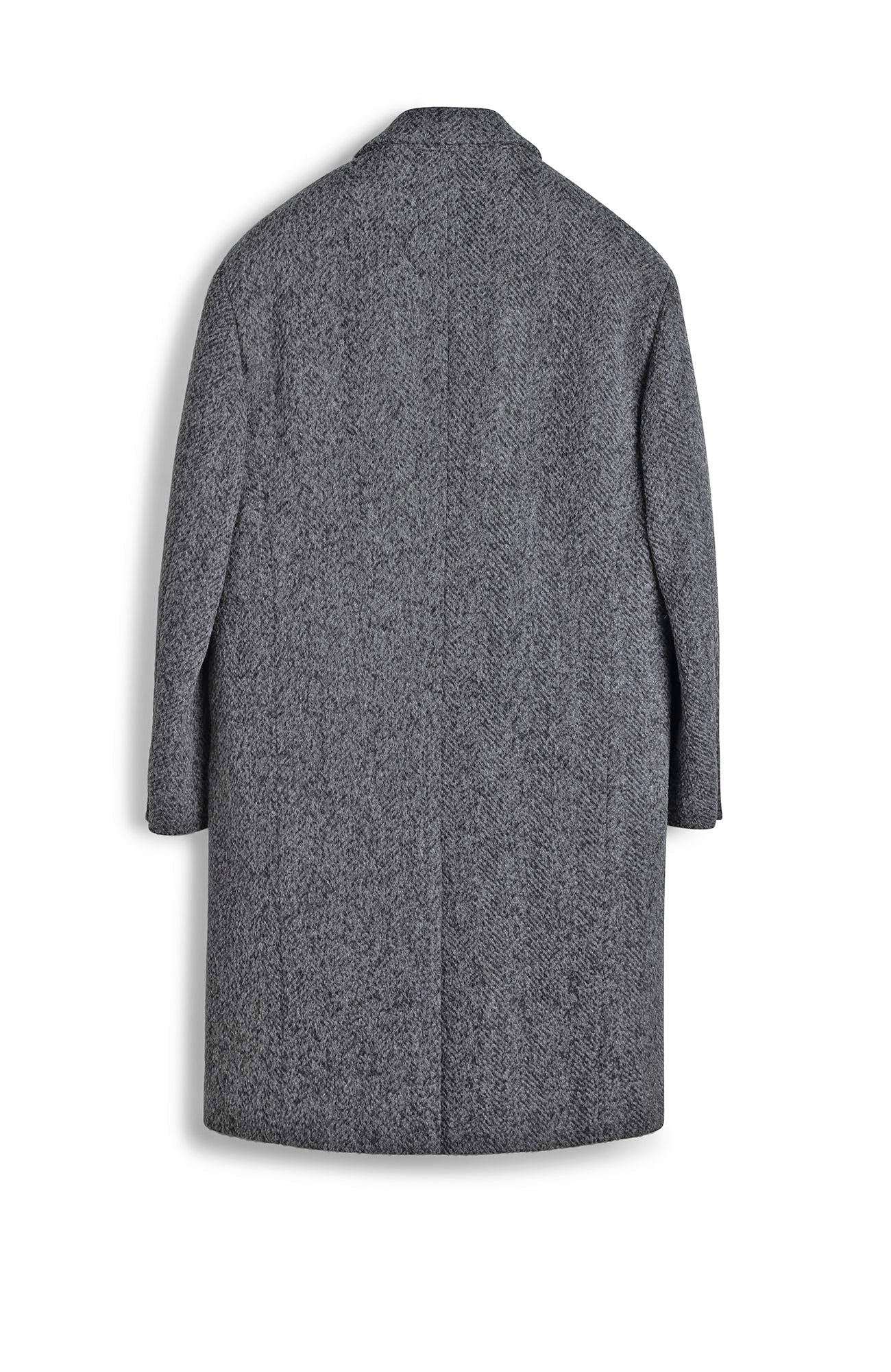 Mercer Alpaca & Cashmere Charcoal Herringbone Topcoat - Image 3