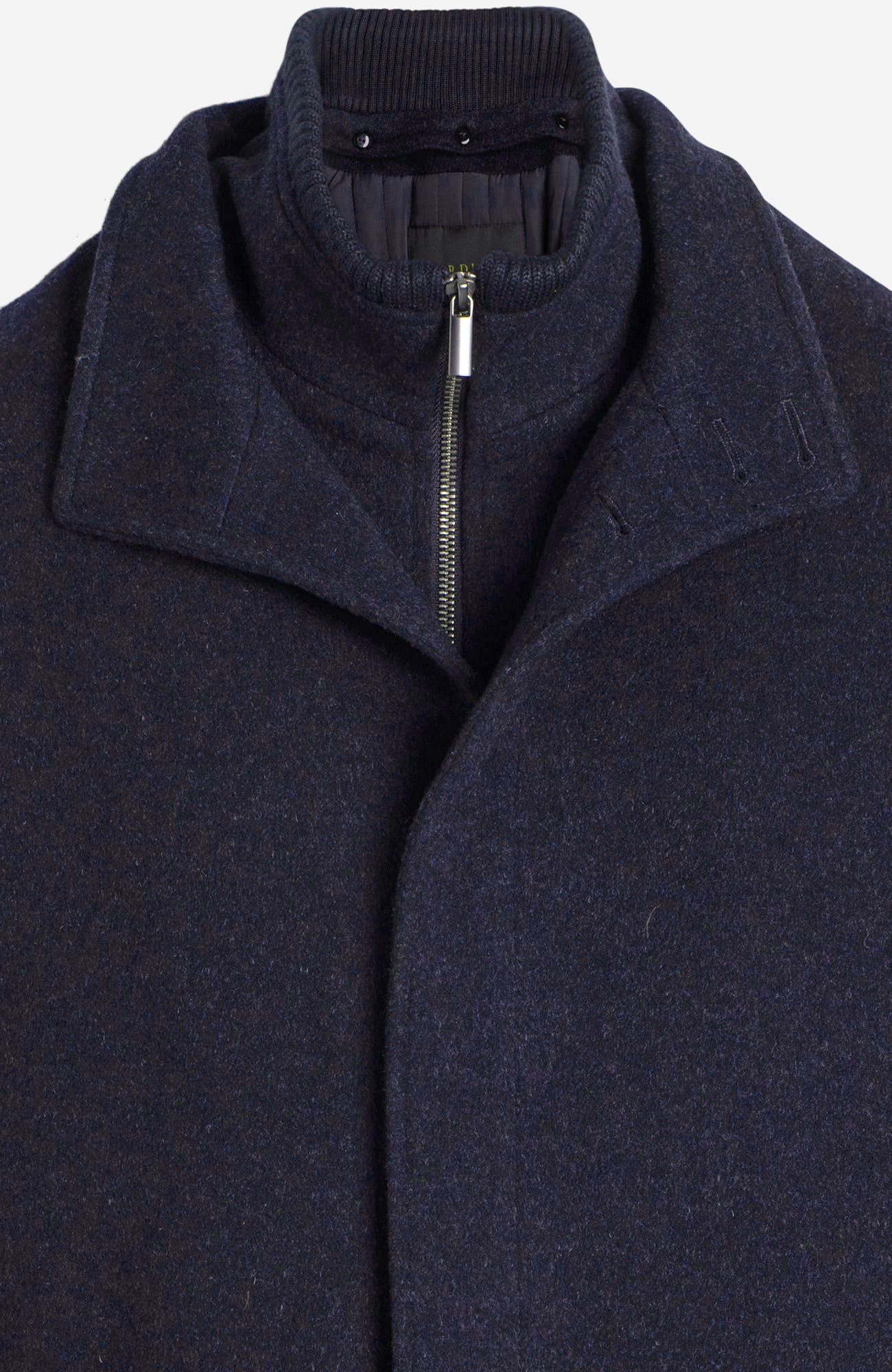 Mont-Royal Navy Melange Wool & Cashmere Car Coat - Image 4