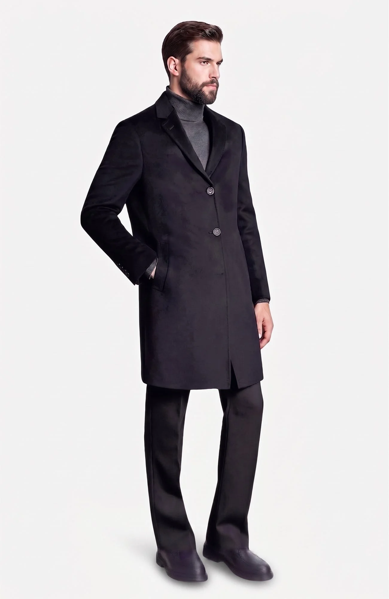 The St. Pierre Black Cashmere Topcoat - Image 4