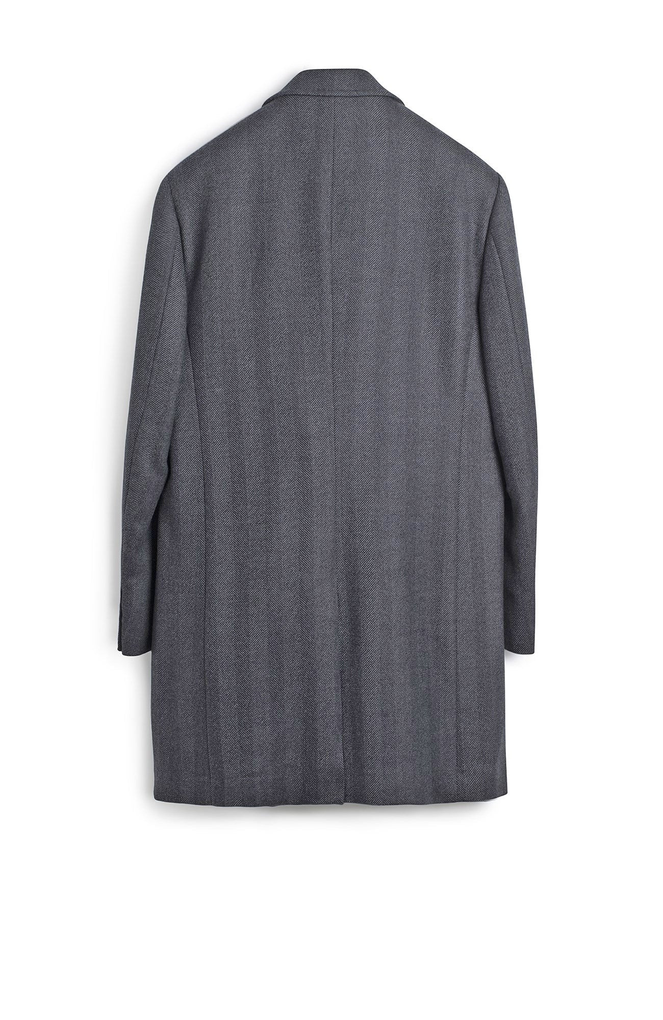 Stedwell Charcoal Herringbone Wool Topcoat - Image 3